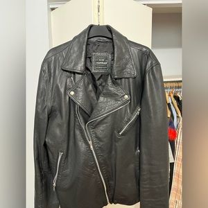 Leather biker style jacket